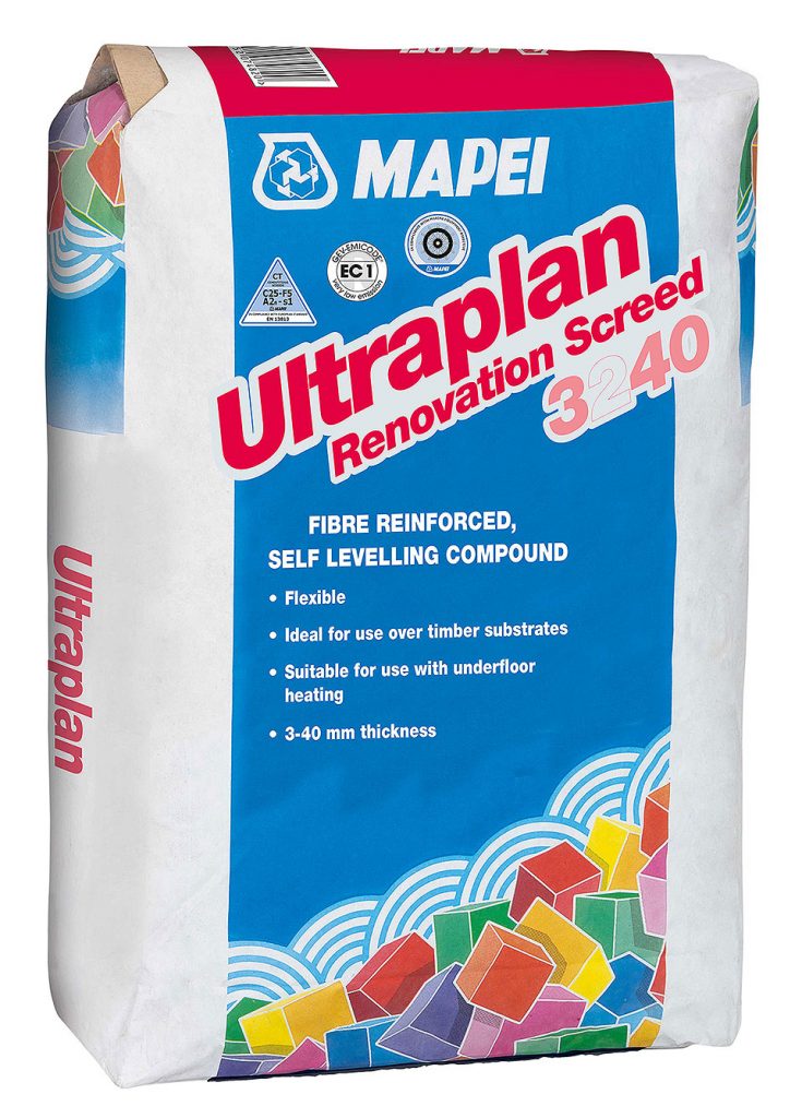 Mapei Ultraplan Renovation Screed 3240 Fibre Reinforced Self Levelling Compound 25Kg Pallet