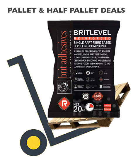 BritLevel Reinforced Single Part FIbre Based Levelling Compound pallet deals and bulk buy