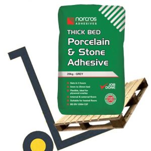 Norcros Thick Bed Porcelain and Stone Adhesive Grey - Pallet Deals and Bulk Buy