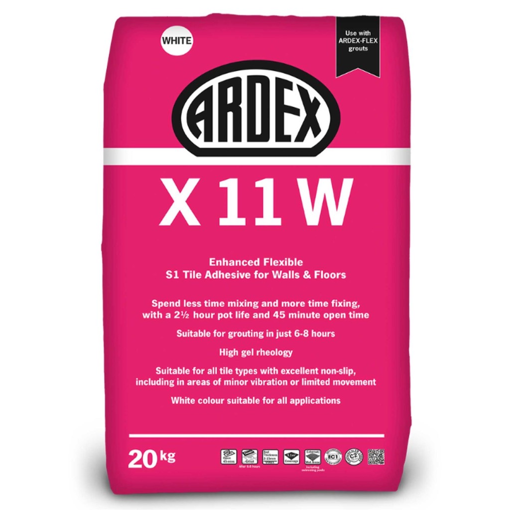 Ardex X 11 W - Enhanced Flexible S1 Tile Adhesive WHITE - Pallet Deals and Bulk Buy