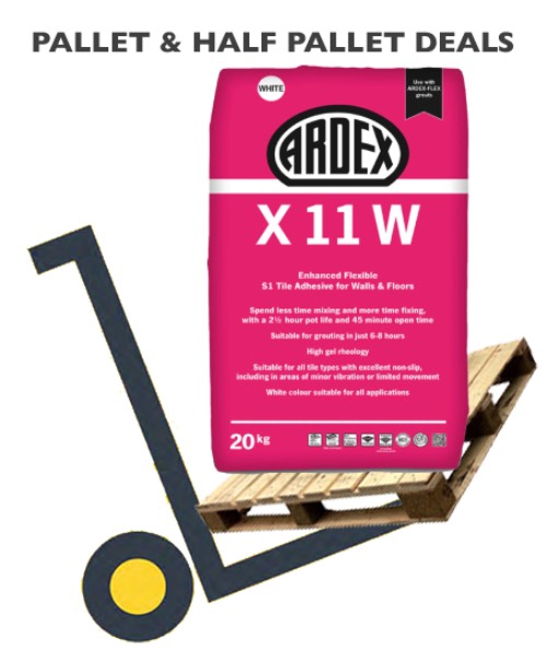 Ardex X 11 W - Enhanced Flexible S1 Tile Adhesive WHITE - Pallet Deals and Bulk Buy